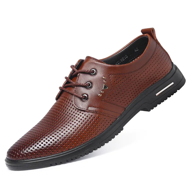 Men's Breathable Leather Shoes for Casual Business Wear
