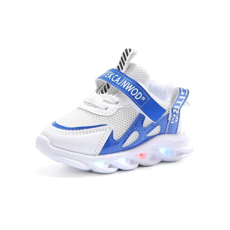 Kids Luminous Breathable Mesh Alphabet Sports Shoes