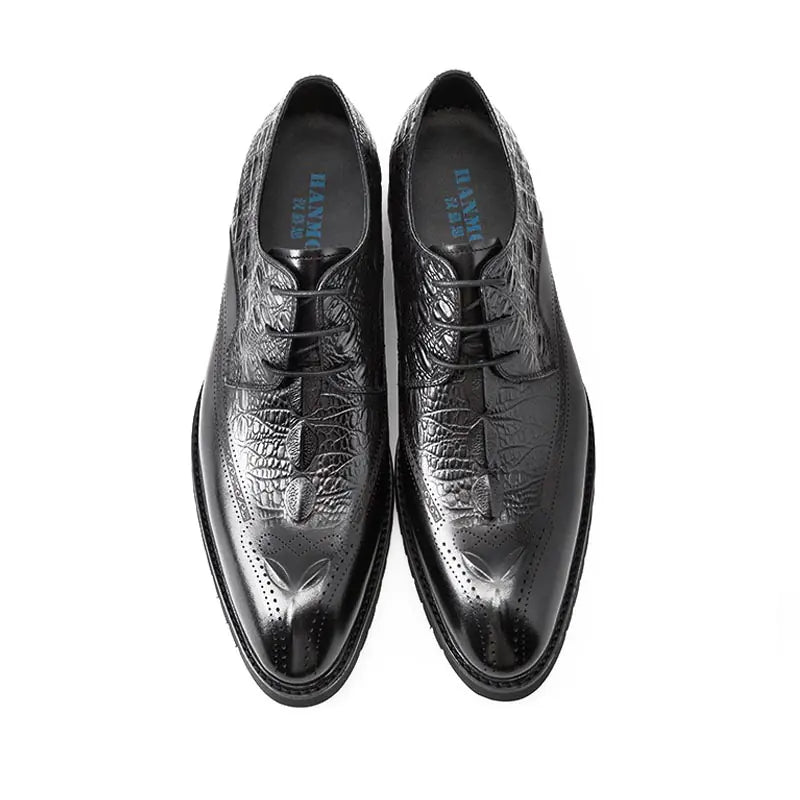 Carved Men's Cowhide Leather Business Casual Shoes