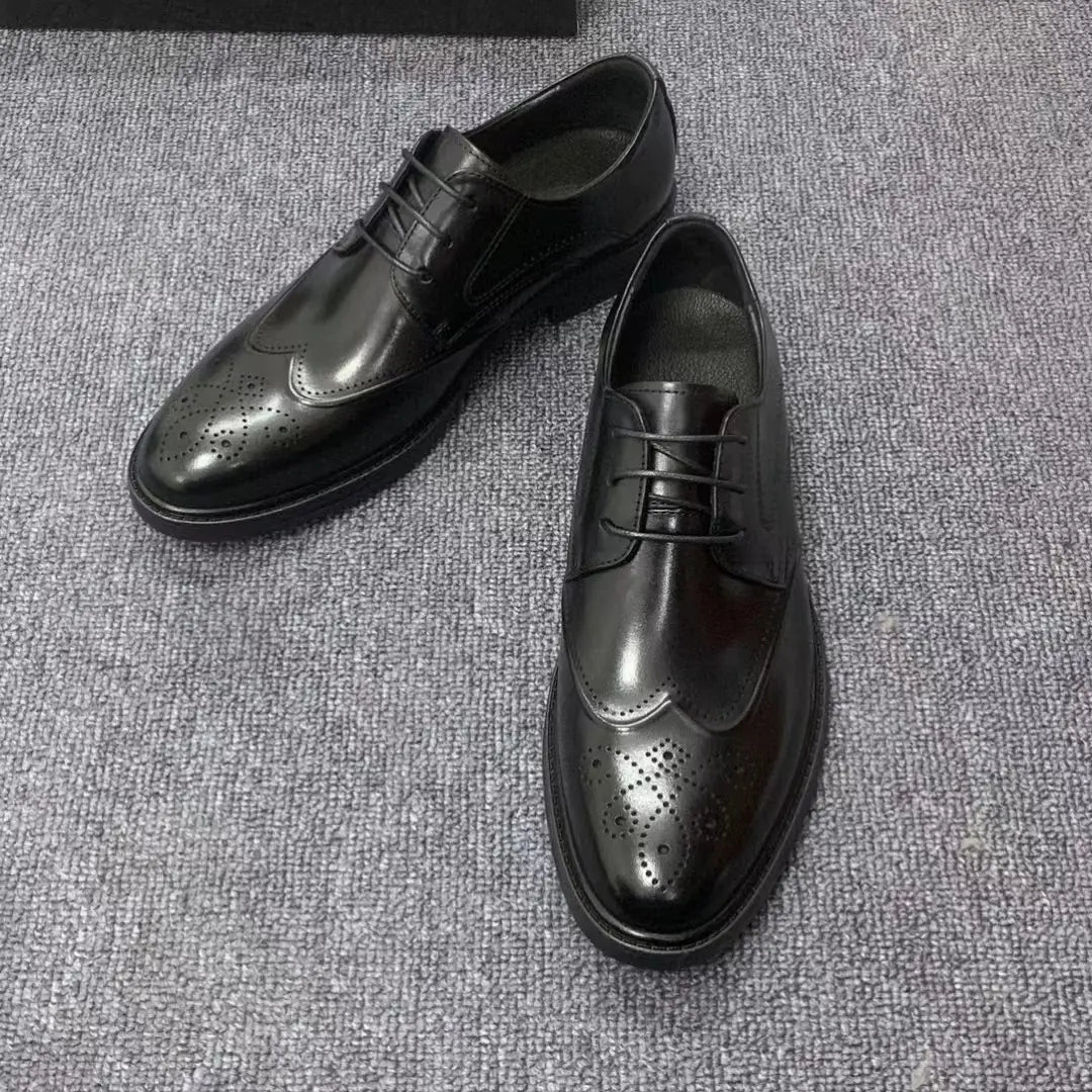 Men's Business Brogue Leather Shoes for 2024