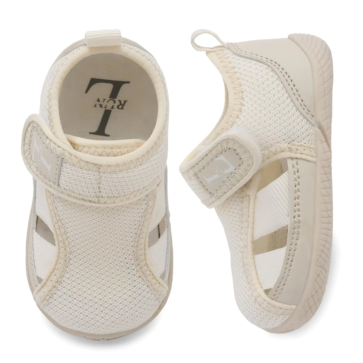 L-RUN Toddler Sneakers Kids Lightweight Walking Shoes Mesh Breathable Tennis Shoes for Toddler/Little Kids Beige 10-10.5 Toddler