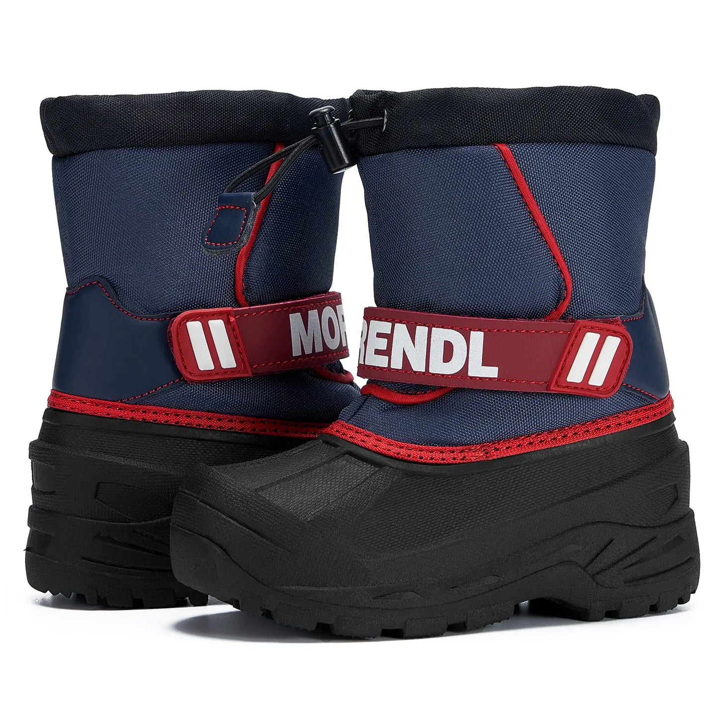 MORENDL Toddler Snow Boots Boys & Girls Waterproof Insulated Winter Boots Warm Non-Slip Cold Weather Kids Hiking Boots Red/Blue Size 10(US Toddler)
