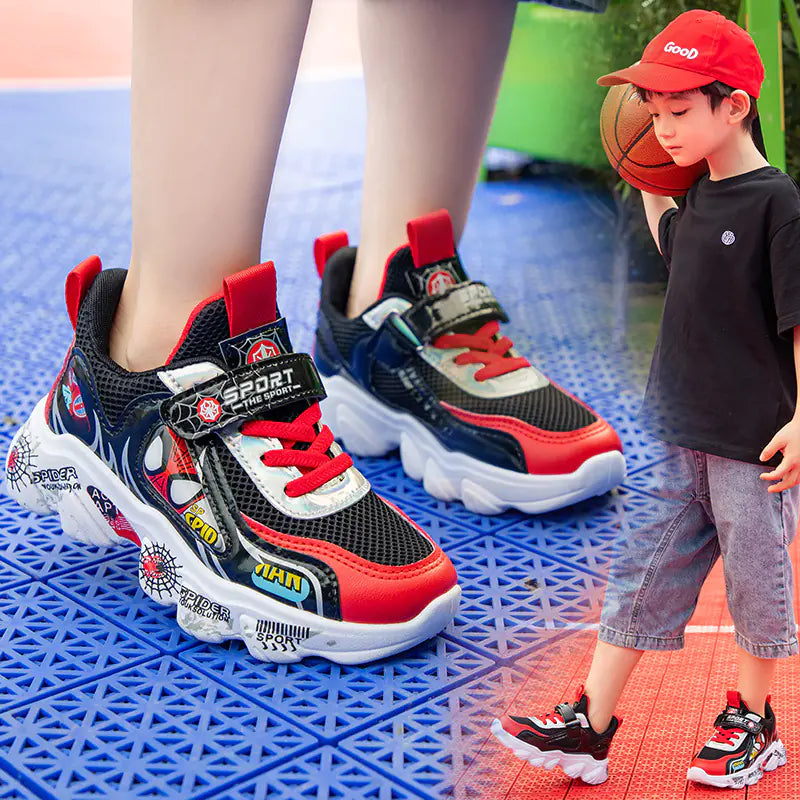 2023 Kids Breathable Spider-Man Running Shoes