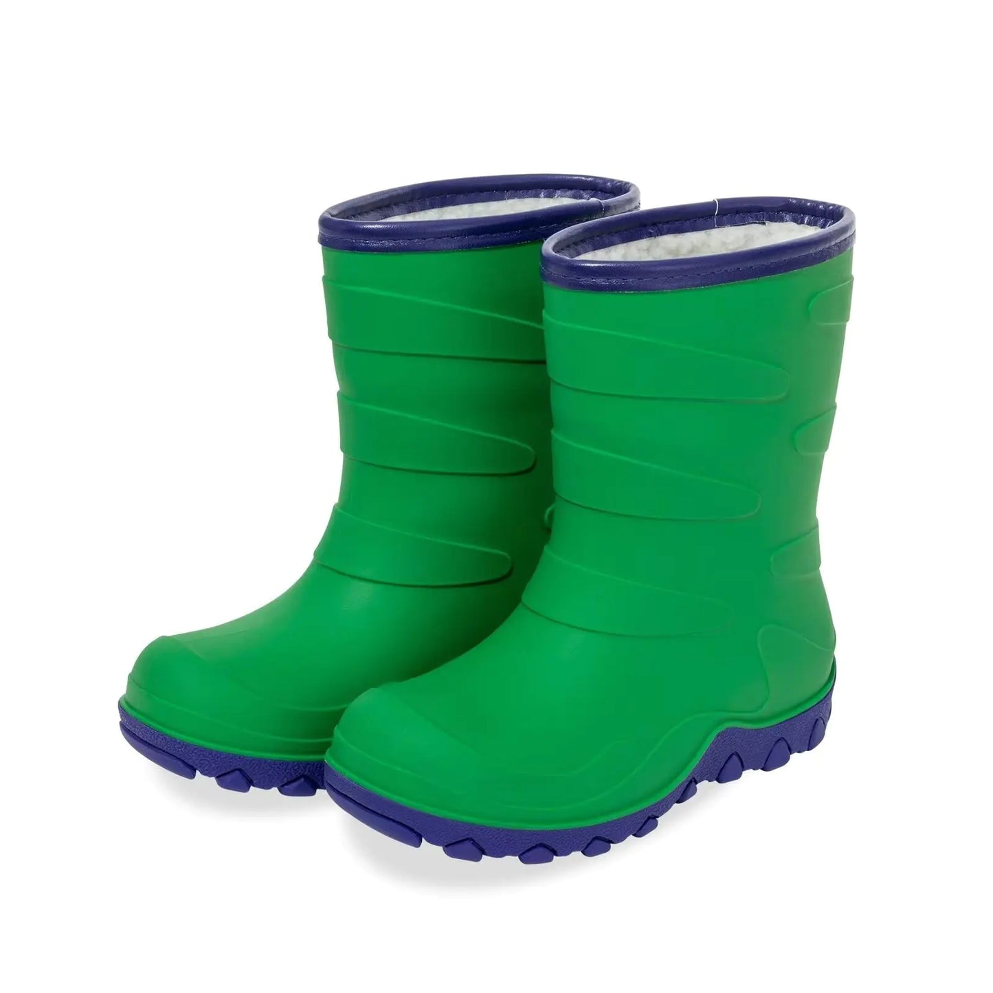 FUNCOO PLUS Kids Winter Rain Boots Insulated Warm Snow Boots Children Waterproof Mud Boots for Boys and Girls Big Kid Size 4 Bright Green
