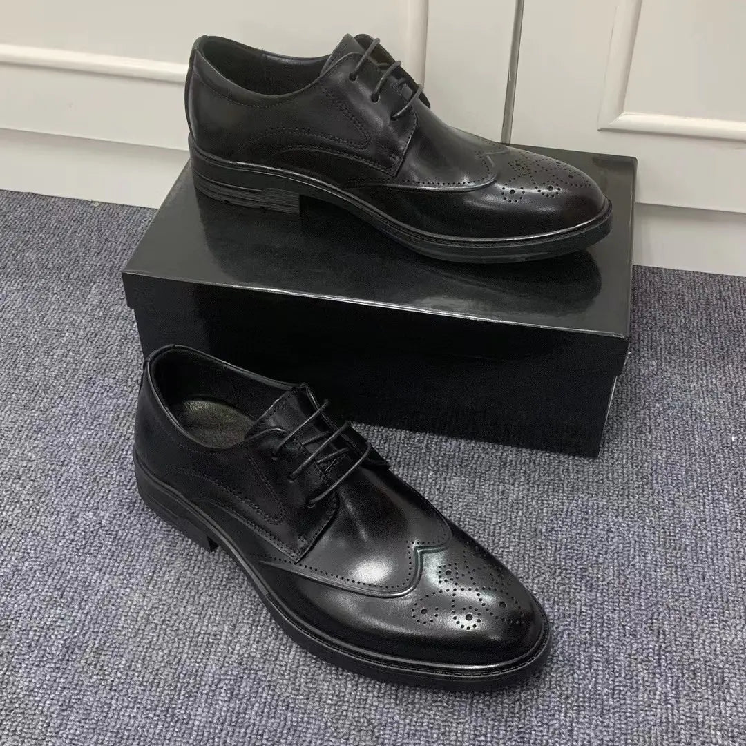 Men's Business Brogue Leather Shoes for 2024