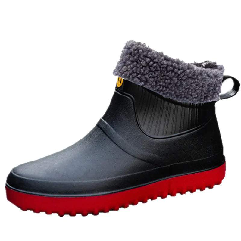 Fashionable Mid-Calf Waterproof Rain Boots for Men