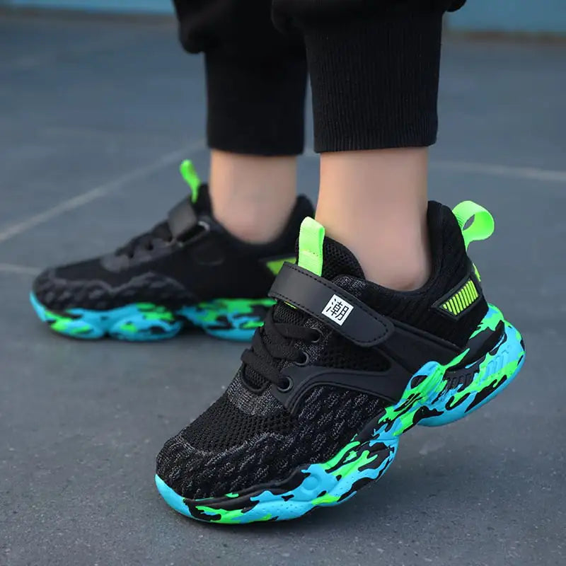"Non-Slip Mesh Children's Sports Shoes for Boys"