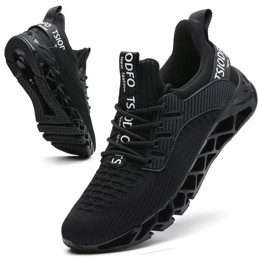 Sneakers for Men Slip on Fashion Casual Sport Running Tennis Athletic Walking Shoes Gym Runner Trail Shoes Non-Slip Jogging Shoe All Black Size 9