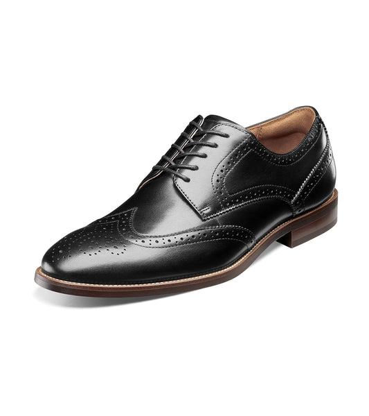 Florsheim Mens Rubano Wingtip Oxford Black 9 Wide