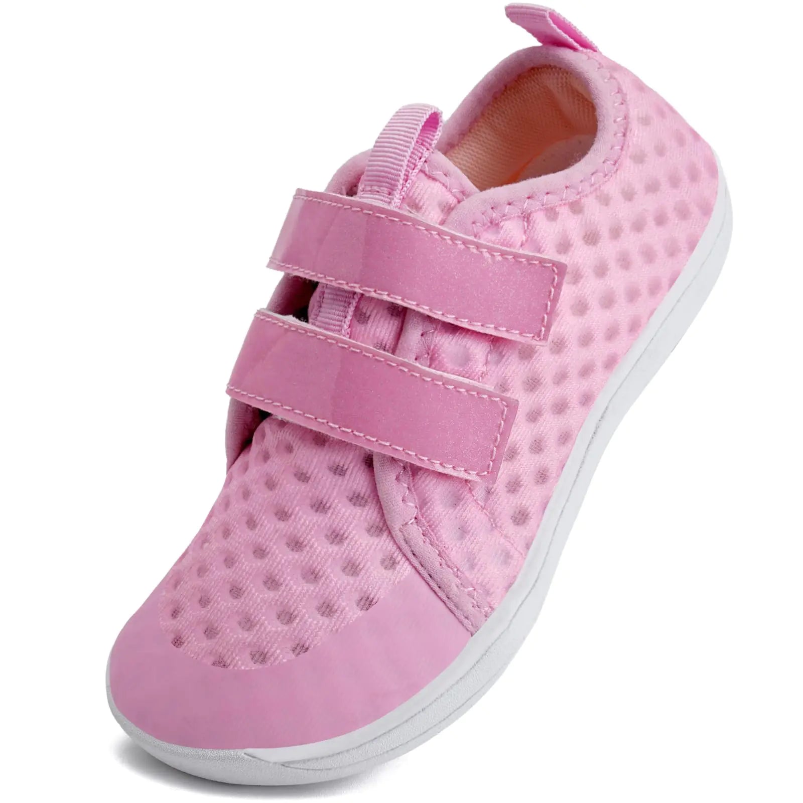 WateLves Wide Toddler Water Shoes Kids Barefoot Beach Swim Aqua Shoes Boys Girls Breathable Mesh Walking Hook and Loop Sneakers (Pink 29)