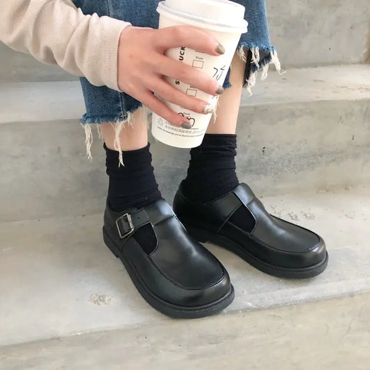 Cute Round-Toe Leather Shoes for Kids