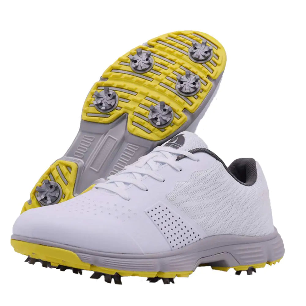 Zakey Waterproof Professional Golf Shoes Men Spikes Golf Sneakers Male Outdoor Anti Slip Walking Footwears White