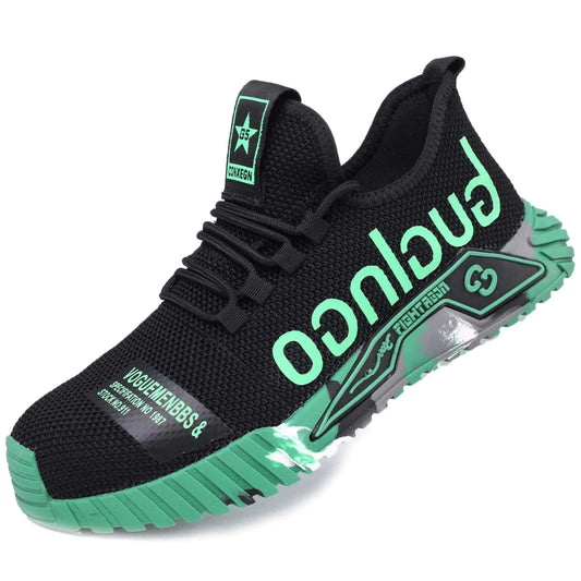 Acdoslow Steel Toe Shoes for Men Safety Sneakers Lightweight Work Shoes Women Breathable Slip Resistant Colorful Construction Sneakers 8876A/Green/45