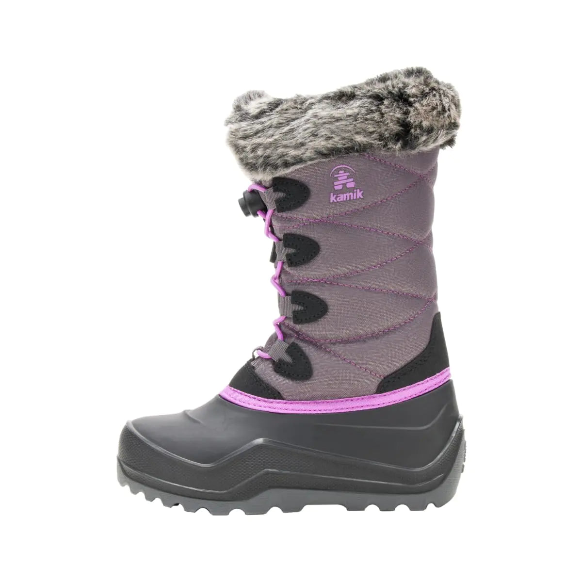 Kamik Kids Snowangel Winter Boots Charcoal/Orchid 3 Little Kid