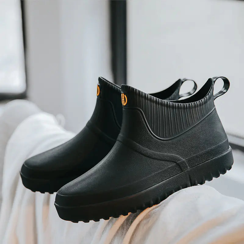 Fashionable Mid-Calf Waterproof Rain Boots for Men