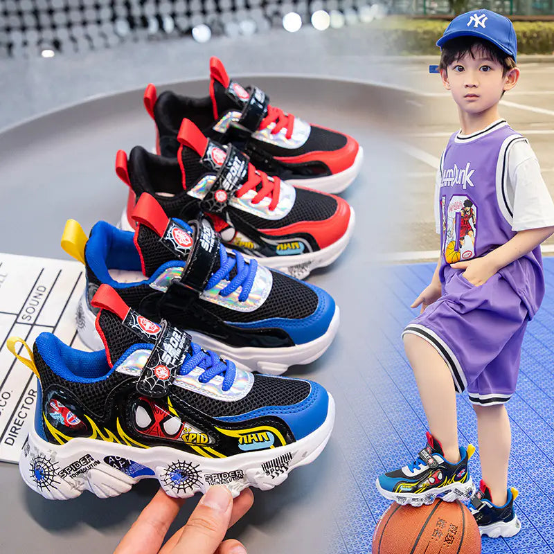 2023 Kids Breathable Spider-Man Running Shoes