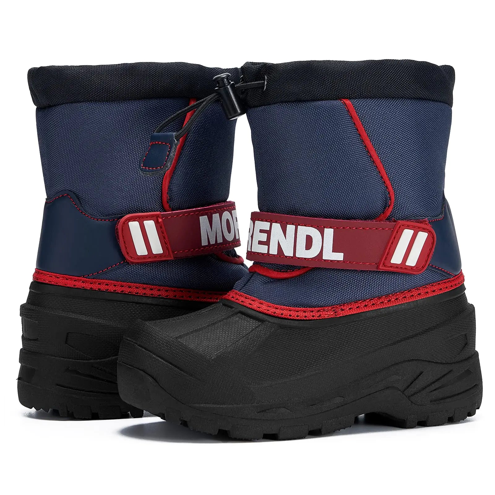 MORENDL Toddler Snow Boots Boys & Girls Waterproof Insulated Winter Boots Warm Non-Slip Cold Weather Kids Hiking Boots Red/Blue Size 10（US Toddler）