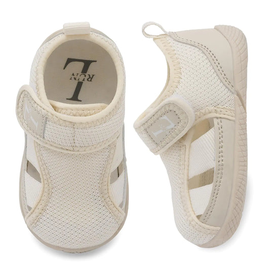 L-RUN Toddler Sneakers Kids Lightweight Walking Shoes Mesh Breathable Tennis Shoes for Toddler/Little Kids Beige 10-10.5 Toddler
