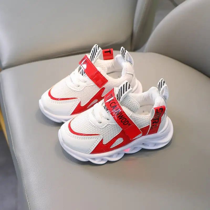 Kids Luminous Breathable Mesh Alphabet Sports Shoes