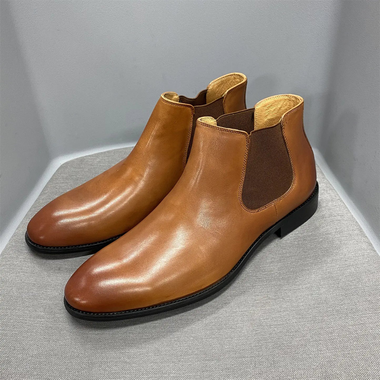 Genuine Leather Casual Cowhide Men's Shoes with One Stirrup