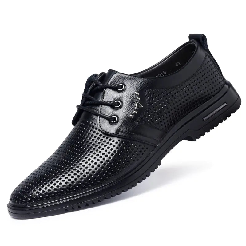 Men's Breathable Leather Shoes for Casual Business Wear