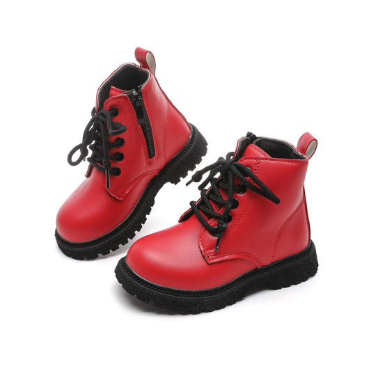 Mybozz Kids Boots Bright Color Side Zipper Cute Ankle Boots