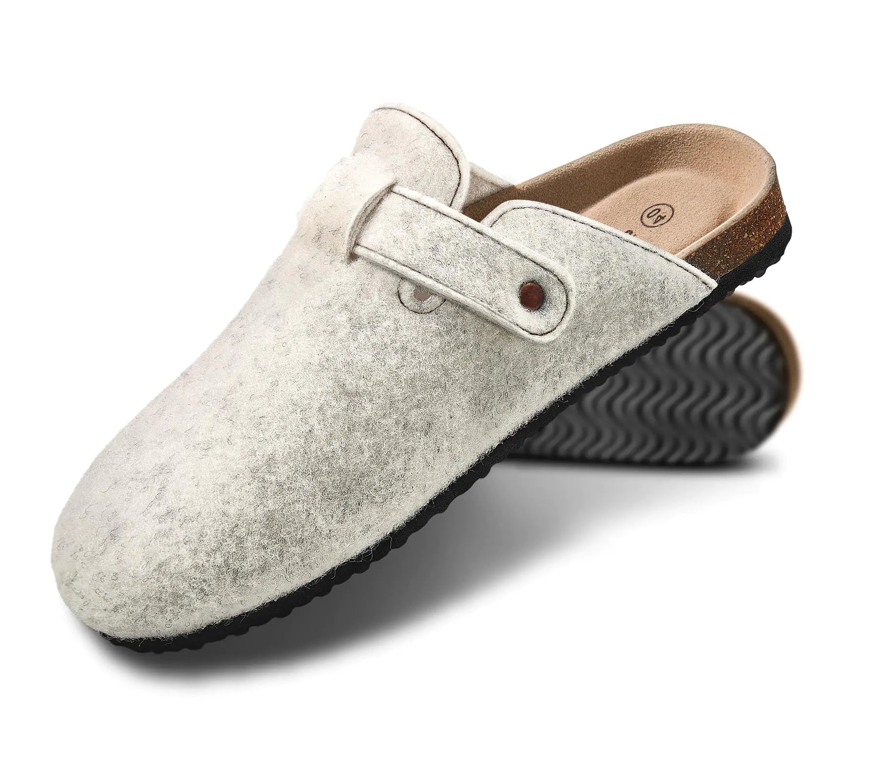 KEMISANT Women ClogsComfort Clogs Slippers Nurse Work Shoes Sandals Unisex for Men Women with Cork-Footbed Cushion(Beige-9 Women/7 Men)
